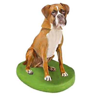 Picture of Custom Bobblehead Doll: Pet Dog Boxer Gold