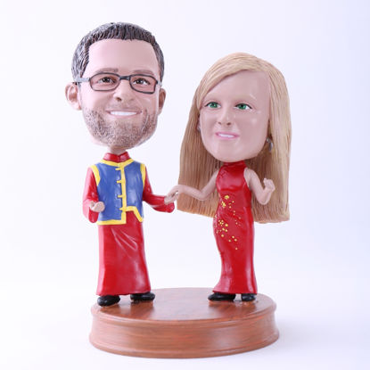 Picture of Custom Bobblehead Doll: Couple in Traditional Chinese Clothing