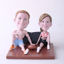 Picture of Custom Bobblehead Doll: Couple Sitting On The Floor With Football